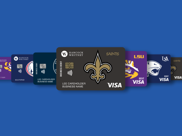 Hancock Whitney business sports debit cards