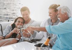 Family celebrating and enjoying the benefits of wealth management