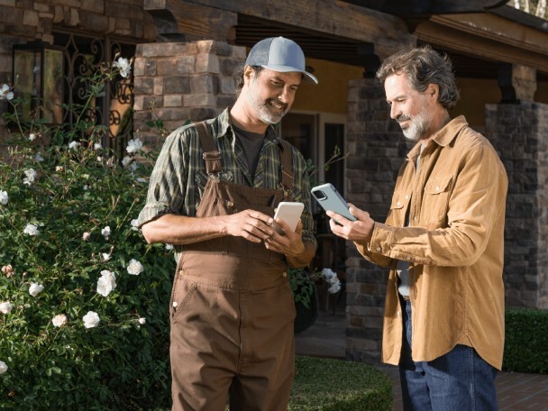 Homeowner paying a contractor using Zelle for Business