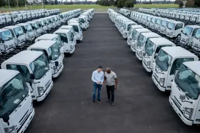 Business owners reviewing vehicles to use as collateral for an asset-based loan