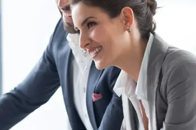 Business executive discussing treasury management options for her company
