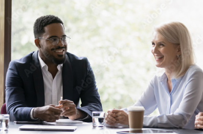 Business team discussing loan syndications offers