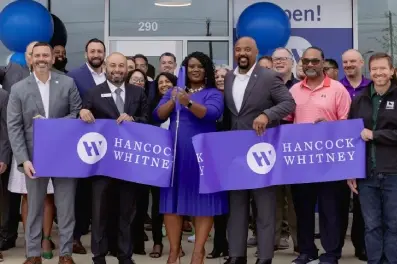 Hancock Whitney new financial center ribbon cutting