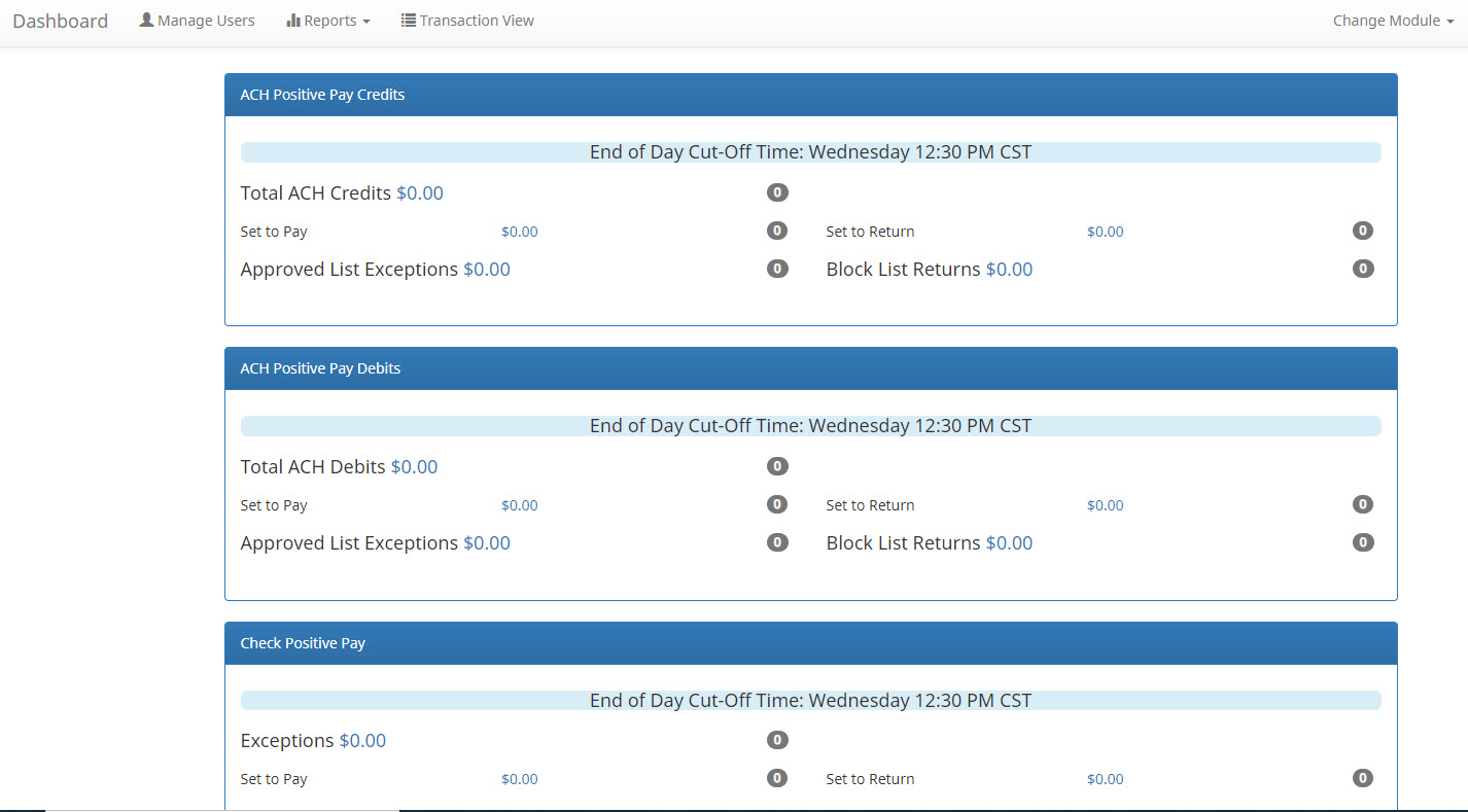 Screenshot of Dashboard