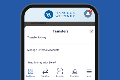 Hancock Whitney Zelle for your Business