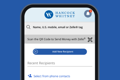 Hancock Whitney Zelle for your Business