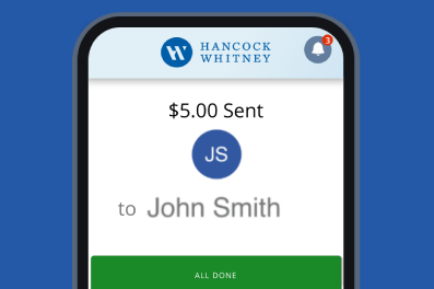 Hancock Whitney Zelle for your Business